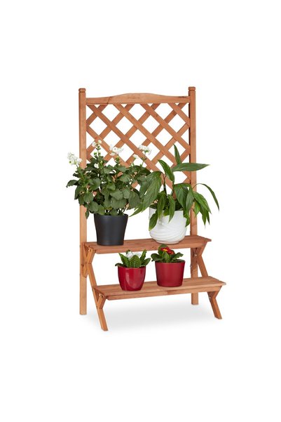 Relaxdays Suport pentru flori Relaxdays, cu spalier, 109.5x61x40cm, lemn de b...
