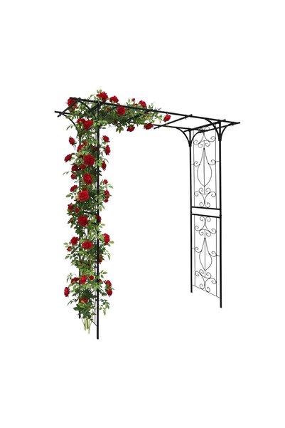 Relaxdays Arcadă de trandafiri, Relaxdays, metal, 206x204x52 cm, negru
