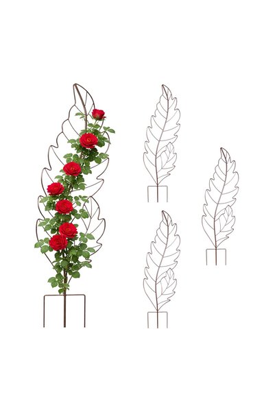 Relaxdays Set de suporturi pentru plante, maro, 100x1x30 cm