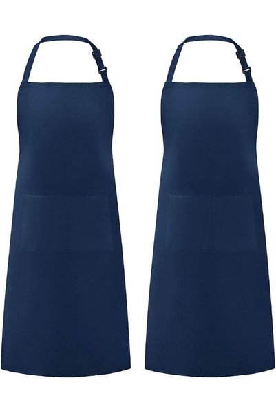 Syntus 2 Pack Adjustable Bib Apron Waterdrop Resistant with 2 Pockets Cooking...