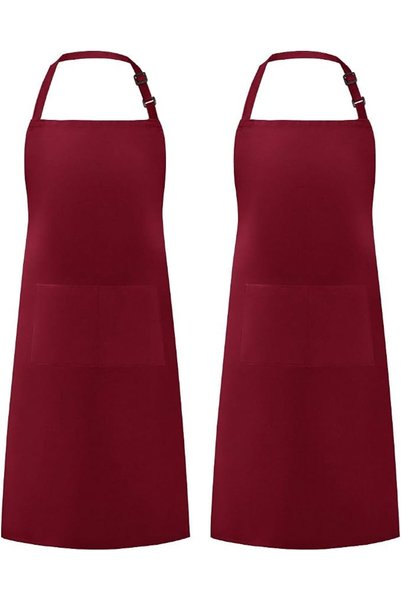 Syntus 2 Pack Adjustable Bib Apron Waterdrop Resistant with 2 Pockets Cooking...