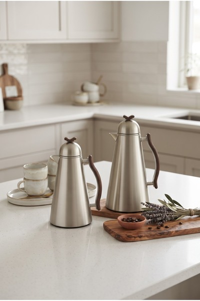 Generic 2-Piece Stylish Design Stainless Steel Tea & Coffee Thermos Set – 1L ...