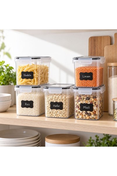 Relaxdays 10054598_9979 Set de recipiente pentru depozitarea alimentelor, cap...
