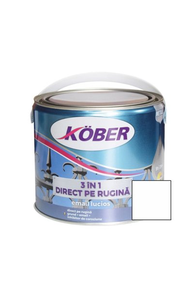 Kober Email super - lucios, interior / exterior 3 în 1 alb, 2.5 L