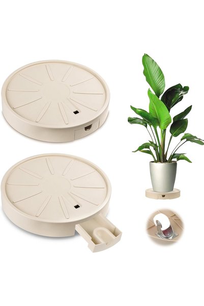 NALACAL Plant Caddy with Hidden Wheels, 2pack 13inch Plant Caddies with Drain...