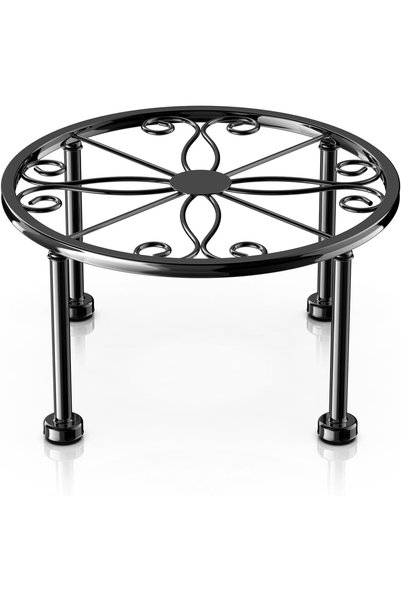EXCEFORE Heavy Duty Black Metal Plant Stand with Rustproof Finish and Anti-Sl...