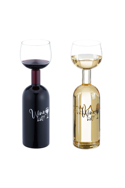 Relaxdays Sticlă de vin 750 ml Negru/Argintiu/Transparent