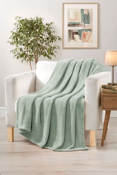 Pierre Cardin Wellsoft одеяло от жакарда за телевизор Softy Mint с цвят на ме...