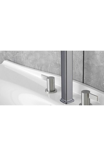 Generic Brand Long Square Round Head Gray Wash Basin Mixer with Leat