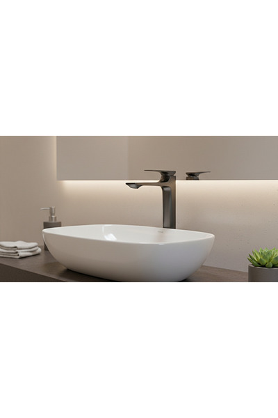Generic Brand Long Square Basin Mixer with Diamond Decoration on the Handle G...
