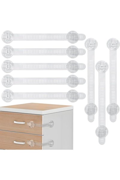 GENERAL 8 Pcs Child Safety Cupboard Locks, Adjustable Cupboard Locks for Chil...