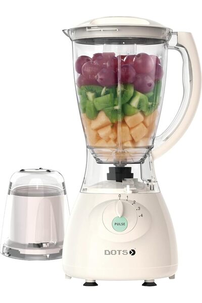 DOTS 400W 2 in 1 4-Speeds Blender, 1.5 Liter Capacity, White