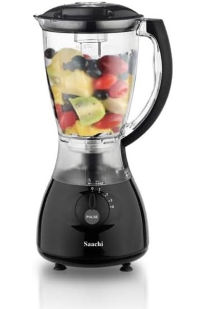 SAACHİ 3-in-1 Blender with Auto-Clean, 1.5L Jar, 550W, Steel Blades, Glass & ...