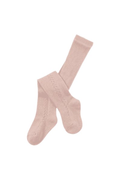 nannie Baby Dusty Pink Knitted Tights - 1-3 years