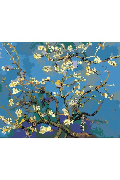 Painting-numbers Set pictura pe numere Copac cu flori 3100, panza pe rama lem...