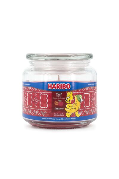 Relaxdays Haribo ™   Lumânări parfumate, borcan 300g, roșu, 9,5x10x10 cm