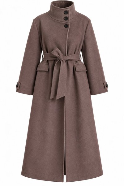 Laluvia Taupe color Future Coat - 409110