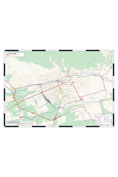 OEM Harta decorativa pentru perete Baia Mare, Stil Clasic, 125x90 cm, PVC rez...