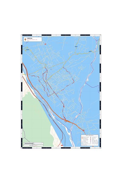 OEM Harta decorativa pentru perete Câmpina, Stil Clasic, 90x125 cm, PVC rezis...