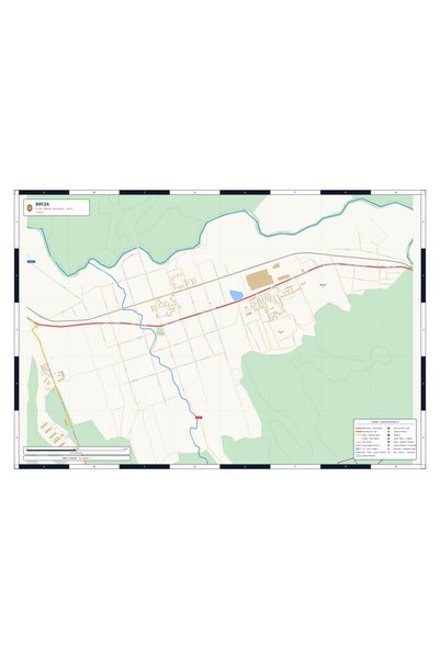 OEM Decorative wall map Bocșa, Classic Style, 100x70 cm, Waterproof PVC