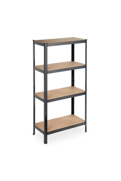 Relaxdays Heavy-duty Storage Rack in Black with 4 Levels Light Brown/Black