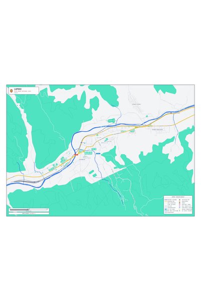 OEM Harta decorativa pentru perete Lupeni, Stil Modern, 125x90 cm, PVC rezist...