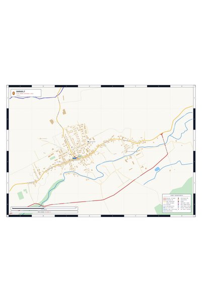 OEM Harta decorativa pentru perete Baraolt, Stil Clasic, 125x90 cm, PVC rezis...
