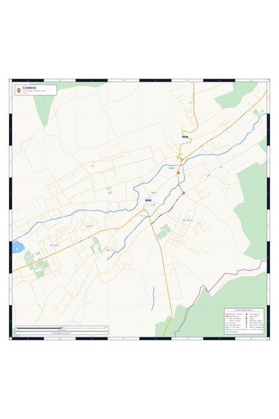 OEM Harta decorativa pentru perete Cisnădie, Stil Clasic, 100x100 cm, PVC rez...