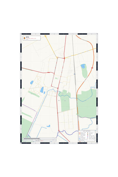 OEM Harta decorativa pentru perete Deta, Stil Clasic, 90x125 cm, PVC rezisten...