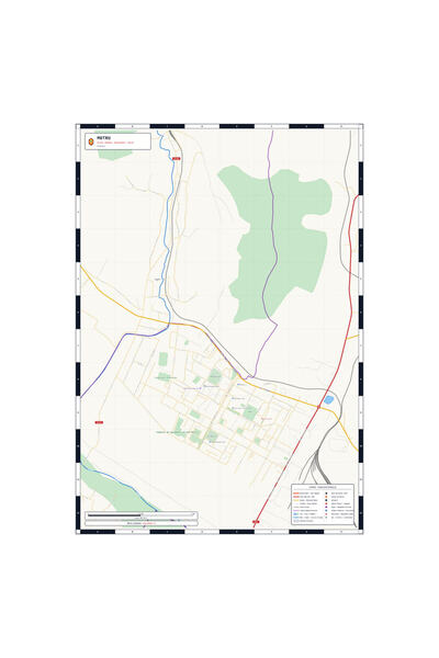 OEM Harta decorativa pentru perete Motru, Stil Clasic, 90x125 cm, PVC reziste...
