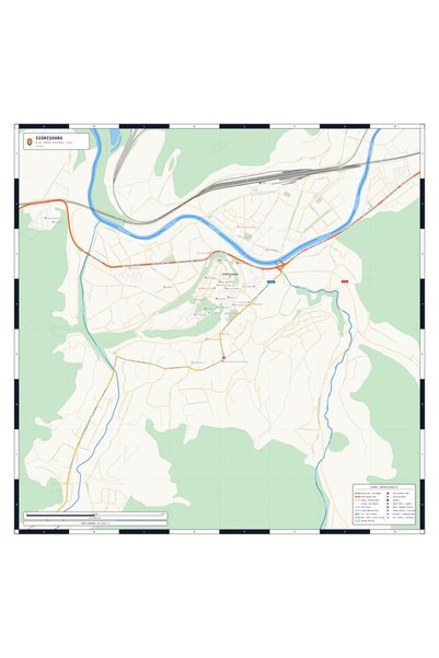 OEM Harta decorativa pentru perete Sighișoara, Stil Clasic, 125x125 cm, PVC r...