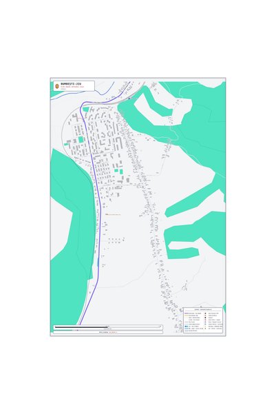 OEM Harta decorativa pentru perete Bumbești-Jiu, Stil Modern, 70x100 cm, PVC ...