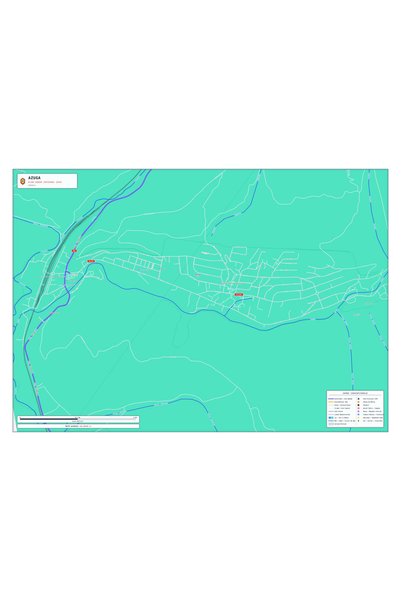 OEM Harta decorativa pentru perete Azuga, Stil Modern, 125x90 cm, PVC reziste...