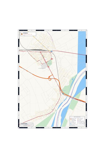 OEM Harta decorativa pentru perete Fetești, Stil Clasic, 90x125 cm, PVC rezis...