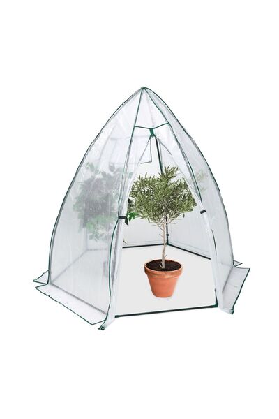 Relaxdays Winter Protection Tent for Plants Dark Green/Transparent
