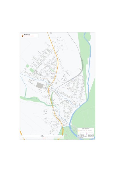 OEM Harta decorativa pentru perete Tălmaciu, Stil Vibrant, 90x125 cm, PVC rez...