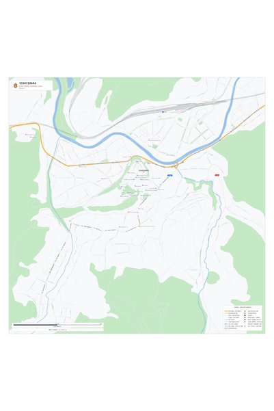 OEM Harta decorativa pentru perete Sighișoara, Stil Vibrant, 125x125 cm, PVC ...