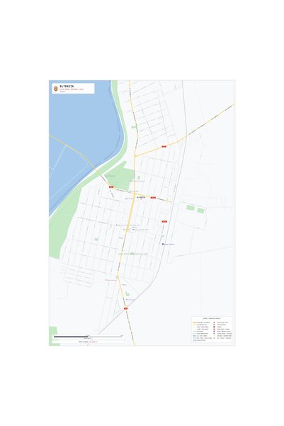 OEM Harta decorativa pentru perete Oltenița, Stil Vibrant, 90x125 cm, PVC rez...