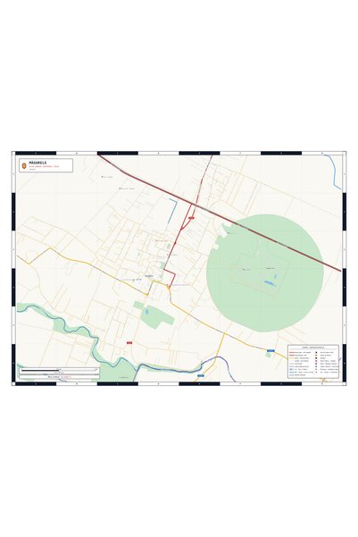 OEM Harta decorativa pentru perete Măgurele, Stil Clasic, 125x90 cm, PVC rezi...
