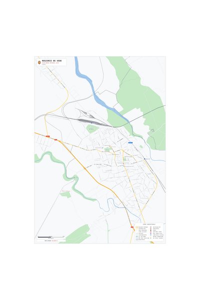 OEM Harta decorativa pentru perete Roșiorii de Vede, Stil Vibrant, 90x125 cm,...