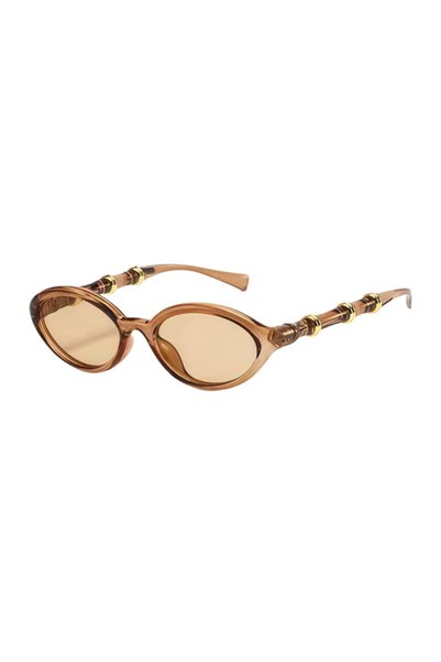 Choice Tea tea Retro Small Oval Cat Eye Sunglasses Women Men Rivets Shades Fa...
