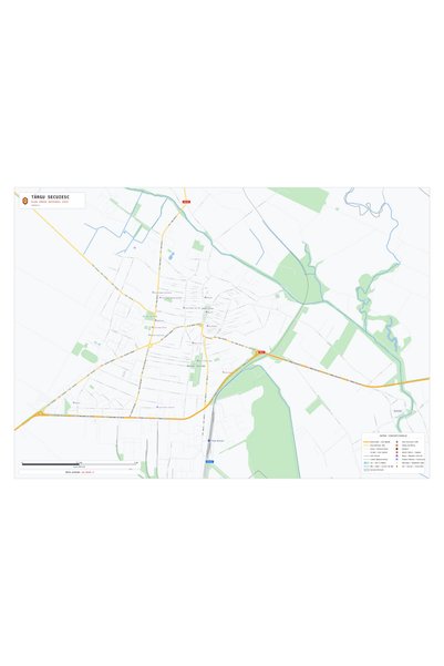 OEM Harta decorativa pentru perete Târgu Secuiesc, Stil Vibrant, 125x90 cm, P...
