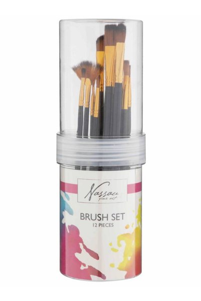 Nassau Set de pensule cu 12 pensule în tub cu filet (K-AR0827/GE)