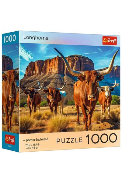 Trefl Puzzle 1000 colectia sua longhorns poster inclus
