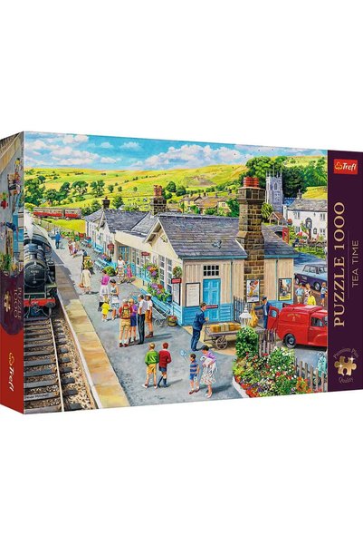 Trefl Puzzle 1000 premium plus tea time statia din sat