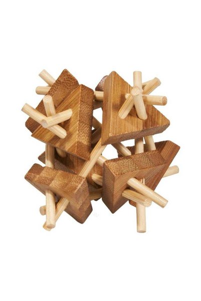 Fridolin Joc de puzzle logic IQ 3D cu bețe și triunghiuri,