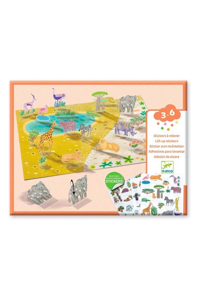 djeco Set creativ de stickere reutilizabile Animale,