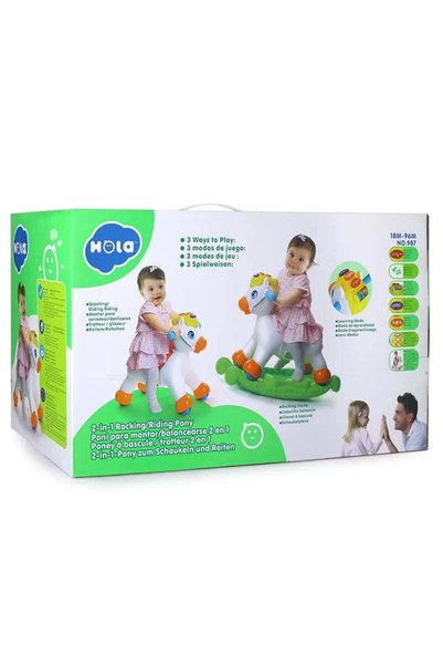 Jucarii Bebe Balansoar ponei 2in1 cu sunete si lumini