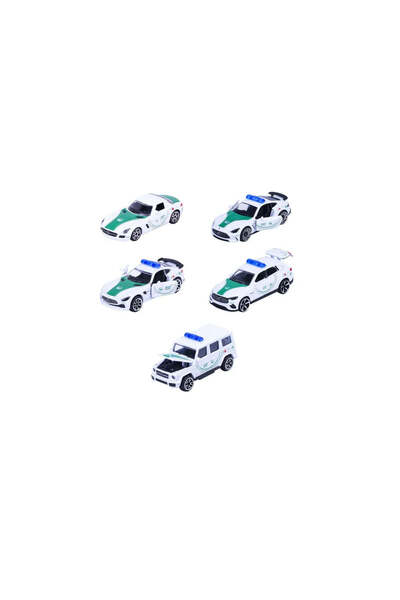 Simba Majorette set 5 masinute de politie dubai metalice mercedes amg 7.5cm