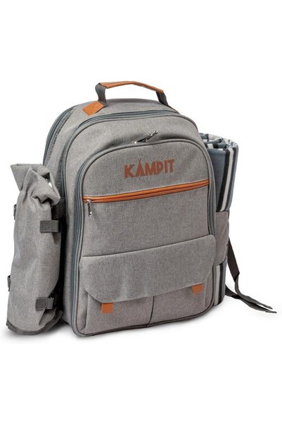 KAMPIT 4-Person Picnic Backpack, insulated cooler compartment keeps food and ...